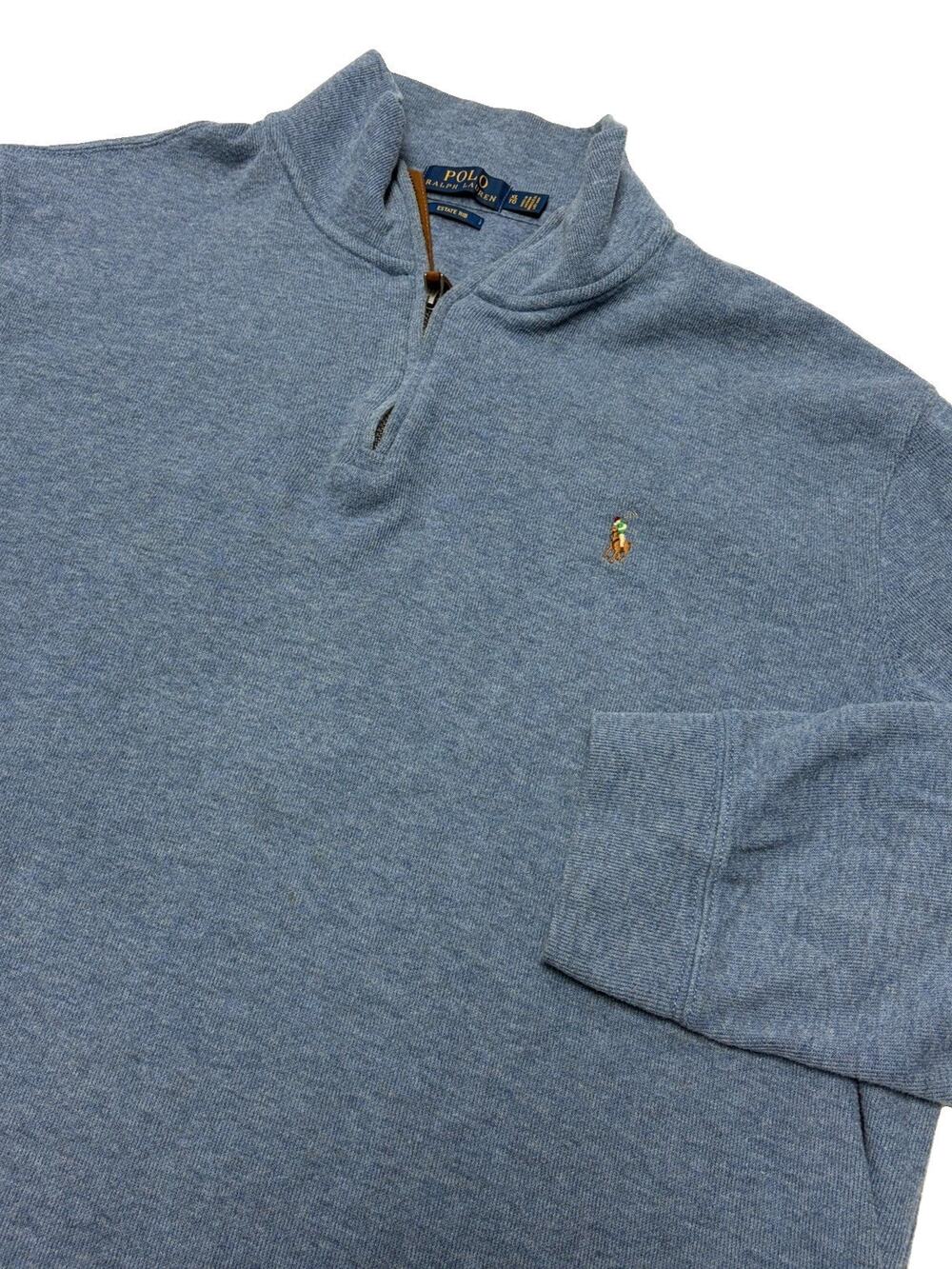 Polo Ralph Lauren Blue Label Men Sz XL Pullover Shirt Light Blue Estate Rib